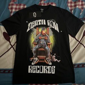 Death Row Records t shirt Still Smokin Sublimated Black Tee Adult Medium